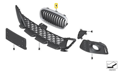 Parrilla Brillante Delantera Bmw F44 220i 235i 2022 Al 2024