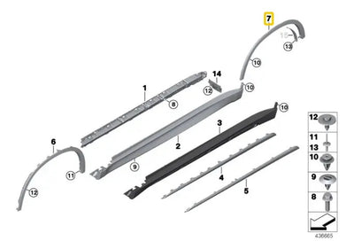Moldura Arco Trasero Bmw F15 X5 2014 Al 2018