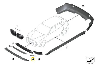 Cubierta Rejilla Delantera Lateral Bmw E84 X1 2010 A 2015
