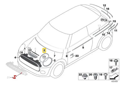Moldura Bisel Faro Mini Cooper 2014 - 2018 Serie F55 Izq/der