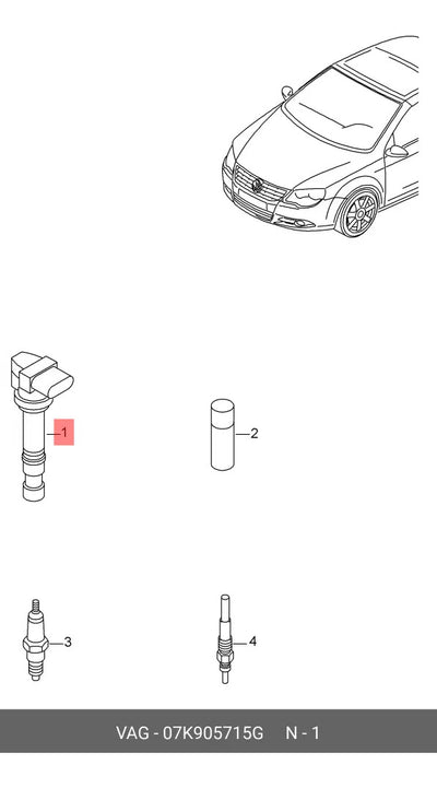 Bobina Ignicion Vw Bora, Jetta Mk6, Golf, Beetle 2.5 Lts.