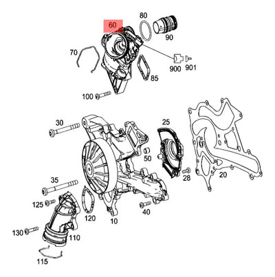 Termostato De Motor Mercedes Benz  Ml350 Base 2013-2014 M74