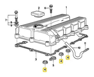 Empaque Goma Central De Tapa Punterias Bmw Z3 1995 Al 1999