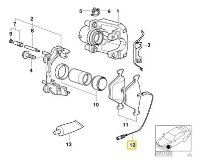 Sensor Frenos Delantero Bmw 528 645 525 550 530 650 M5 M6