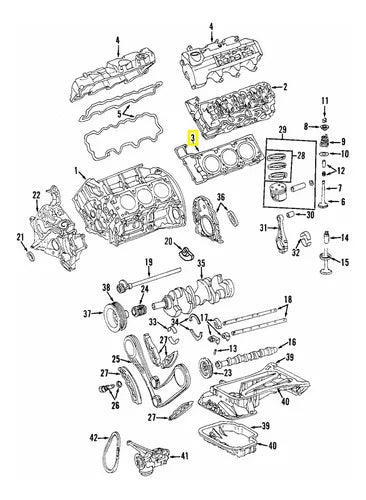Junta De Cabeza De Motor Izquierda Mercedes C240 2002