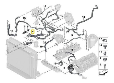Manguera Radiador Inferior Bmw X5 X6 Agua Termostato .