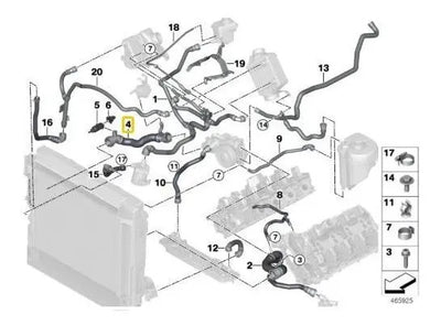 Manguera Radiador Inferior Bmw X5 X6 Agua Termostato