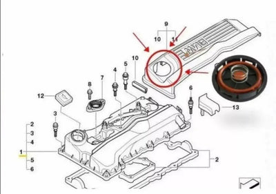 Válvula Pcv Tapa Punterías Bmw 120i 2.0 2005 - 2012