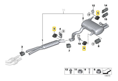 Soporte Goma Silenciador De Escape Bmw 325 330i 335i 325ci