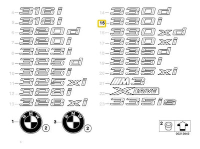 Emblema Bmw 330i Autoadherible Cromo