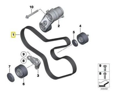Banda De Accesorios Bmw N55 X5 X6 535i 740i 2011 Al 2019